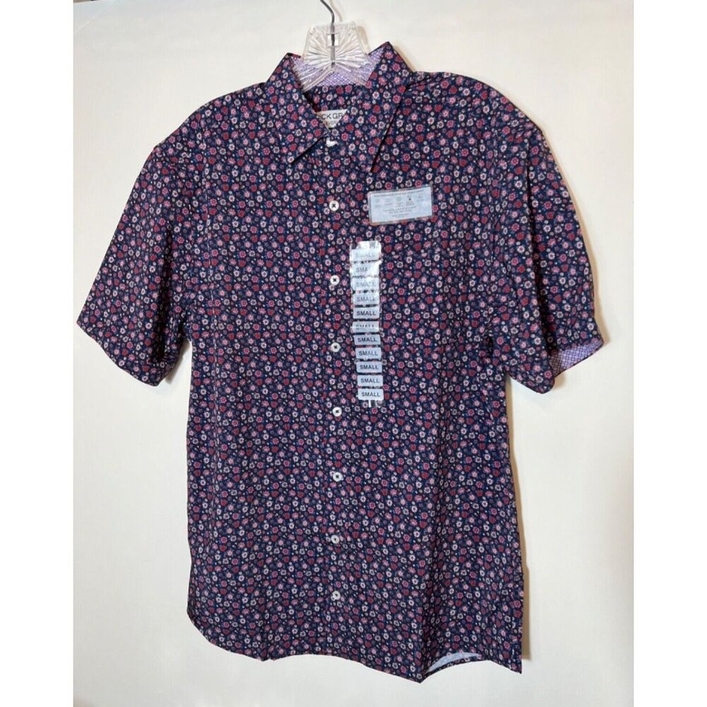 Nick Graham floral shirt mens small NWT Button Up Short‎ Sleeve Collared Soft
